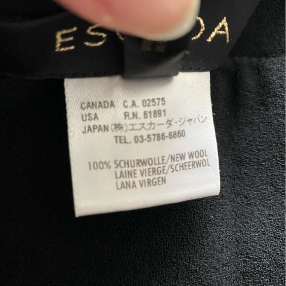 ESCADA black mini skirt new wool with slits on the back size 38 US6 small - Picture 6 of 9